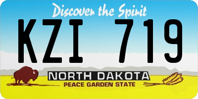 ND license plate KZI719