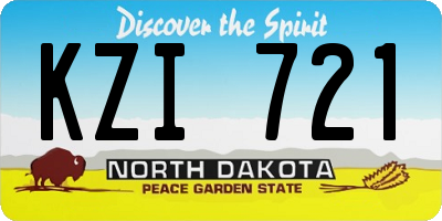 ND license plate KZI721
