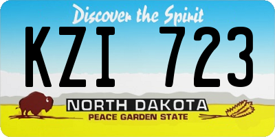 ND license plate KZI723