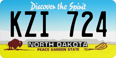 ND license plate KZI724