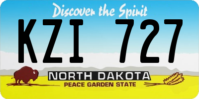 ND license plate KZI727