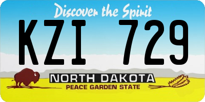 ND license plate KZI729