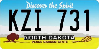 ND license plate KZI731