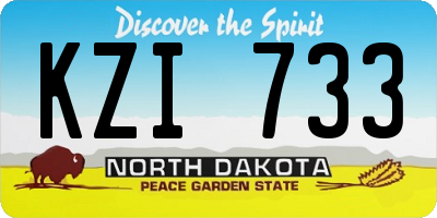 ND license plate KZI733