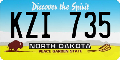 ND license plate KZI735