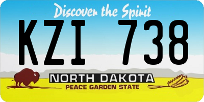 ND license plate KZI738