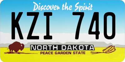 ND license plate KZI740