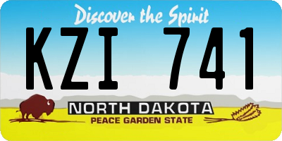 ND license plate KZI741