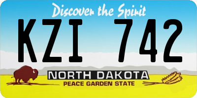 ND license plate KZI742