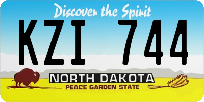 ND license plate KZI744