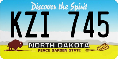 ND license plate KZI745