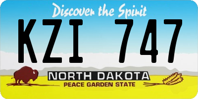 ND license plate KZI747
