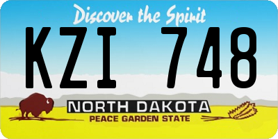 ND license plate KZI748