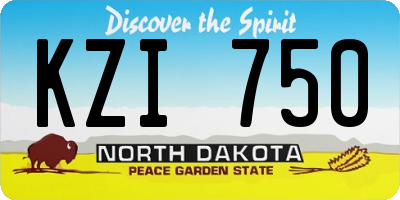 ND license plate KZI750