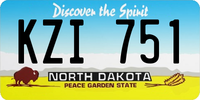 ND license plate KZI751