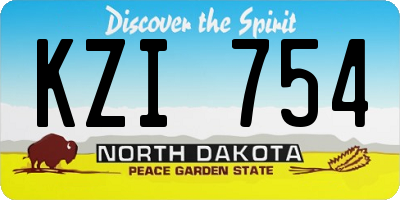 ND license plate KZI754
