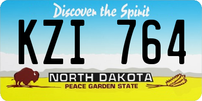 ND license plate KZI764