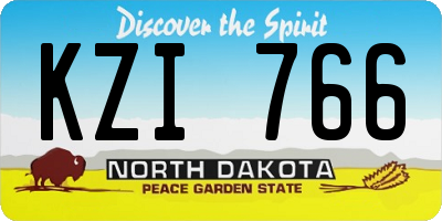 ND license plate KZI766