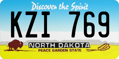 ND license plate KZI769