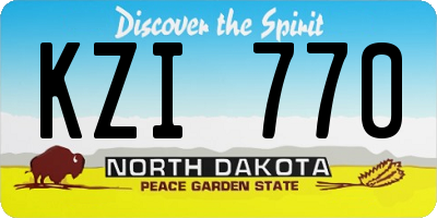 ND license plate KZI770