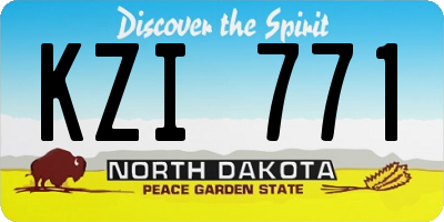 ND license plate KZI771