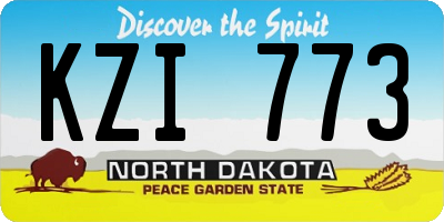 ND license plate KZI773