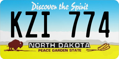 ND license plate KZI774