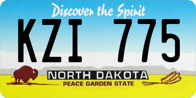 ND license plate KZI775