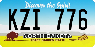 ND license plate KZI776