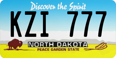 ND license plate KZI777
