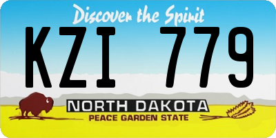 ND license plate KZI779