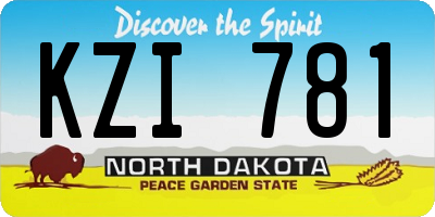 ND license plate KZI781