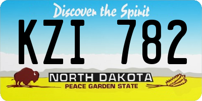 ND license plate KZI782