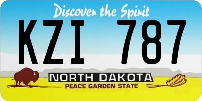 ND license plate KZI787