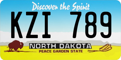 ND license plate KZI789