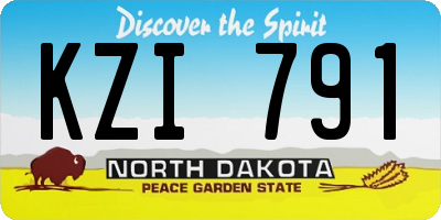 ND license plate KZI791