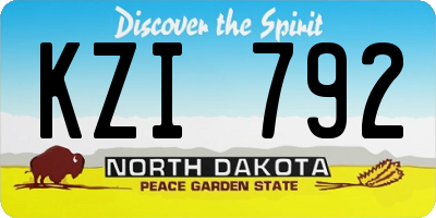 ND license plate KZI792