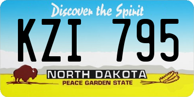 ND license plate KZI795