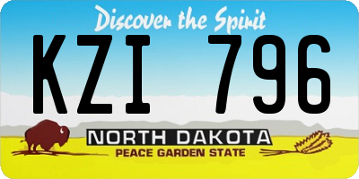 ND license plate KZI796