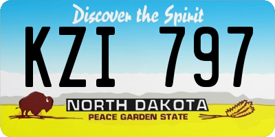 ND license plate KZI797