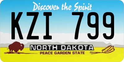 ND license plate KZI799