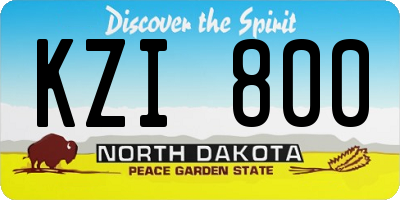 ND license plate KZI800