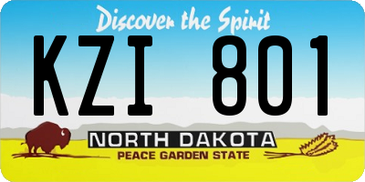 ND license plate KZI801