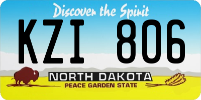 ND license plate KZI806