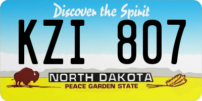 ND license plate KZI807