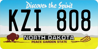ND license plate KZI808