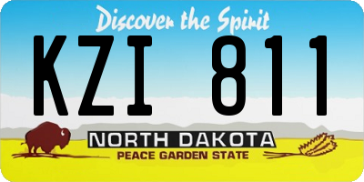 ND license plate KZI811