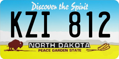 ND license plate KZI812