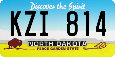 ND license plate KZI814