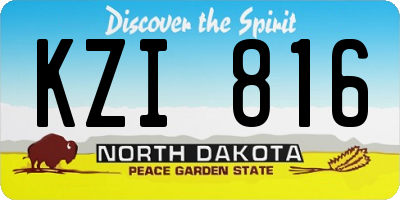 ND license plate KZI816